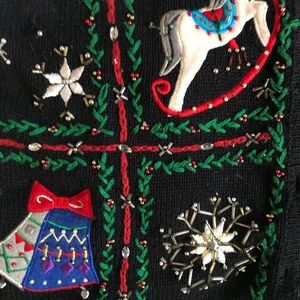 Vintage Holiday Button Up Sweater OHI Brand